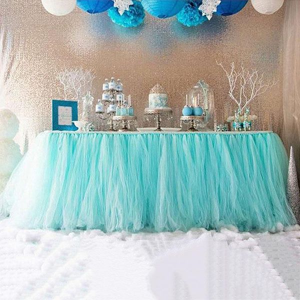 

table skirt sell durable decoration for ceremony party soft festive cover 8 colors