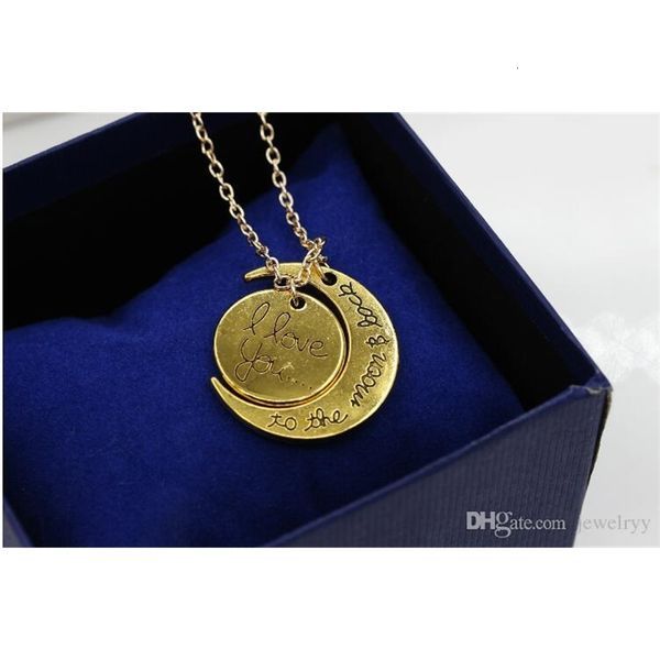 

you heart necklace love jewelry i to the moon and back pendant necklaces gift for lover