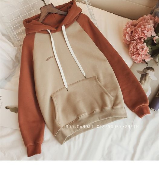 

winter streetwear clothes sweatshirt women letter print long sleeve oversize harajuku hoodie pullovers korean 2021 q1219, Black;white