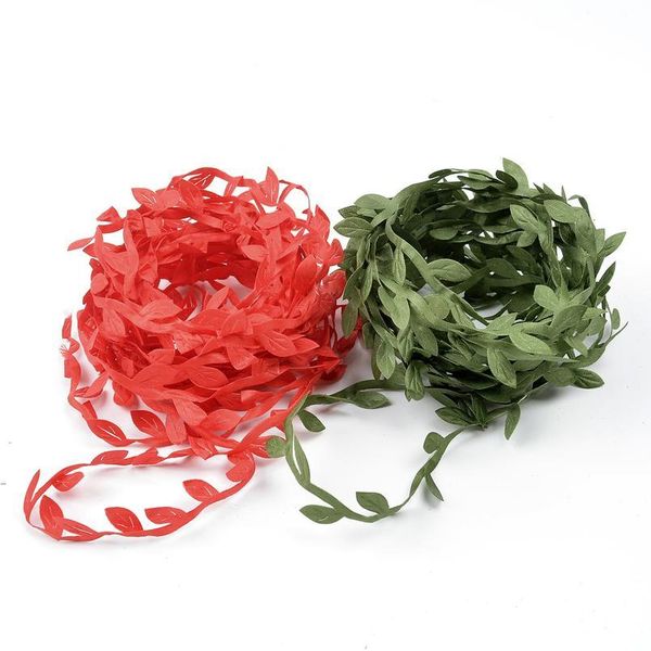 

5m silk leaf-shaped handmake artificial green leaves diy handmad for needlework wedding box decor foliage handmade craf bbynjv