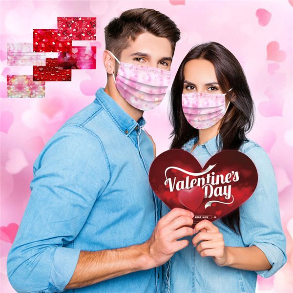 

designer mask disposable valentines day non-woven mouth mask anti pollution breathable print face masks cartoon mask
