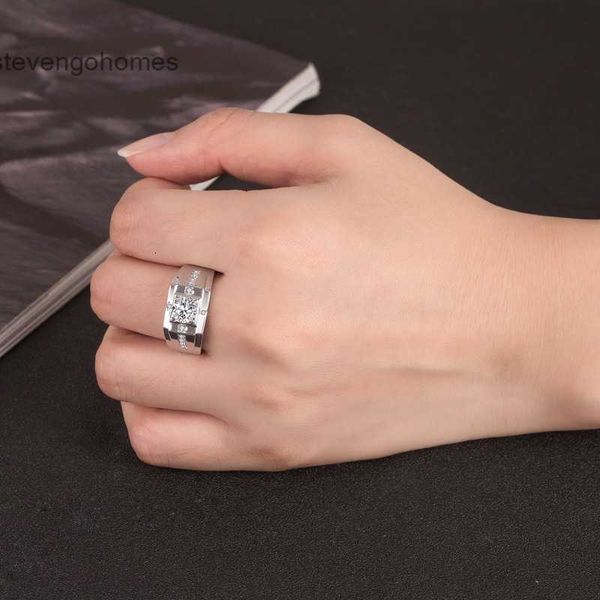 

domineering fashion simple zircon men's personalized adjustable ring, Silver