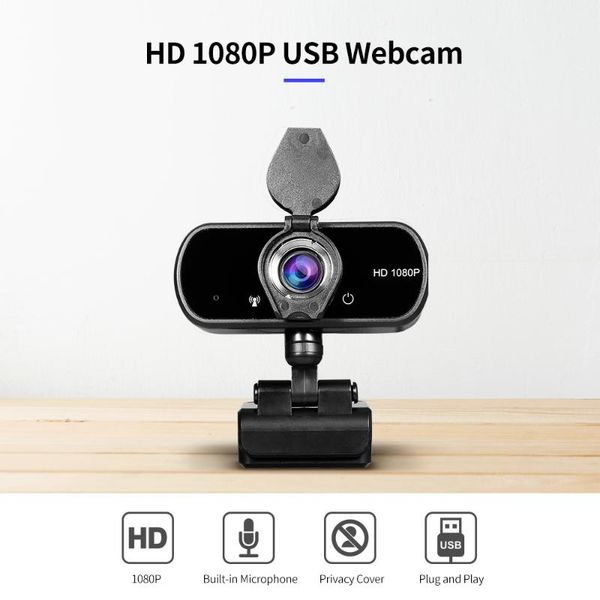 

hd 1080p usb веб-камера с конфиденциальности крышки ручная фокусировка видеоконференция камера веб-камера встроенный микрофон для ноутбука d