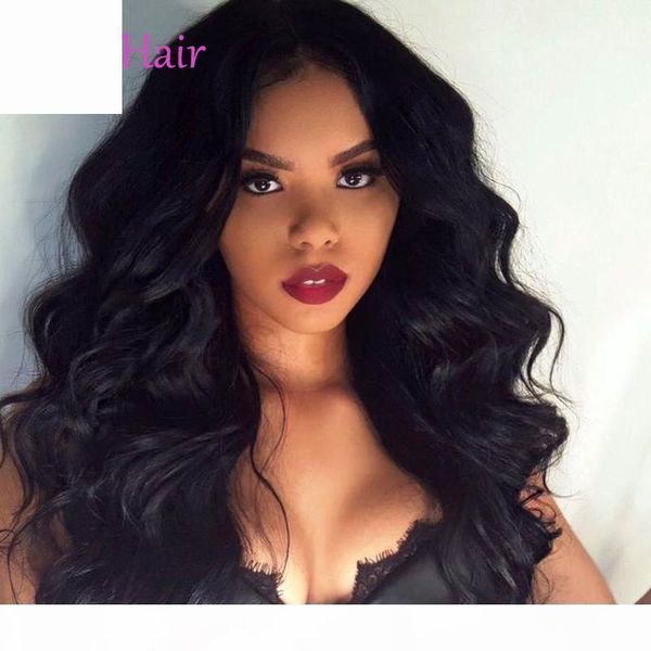 

2017 new fashion loose wave human hair full lace wig brazilian malaysian virgin hair lace front wig glueless loose wave wigs, Black;brown