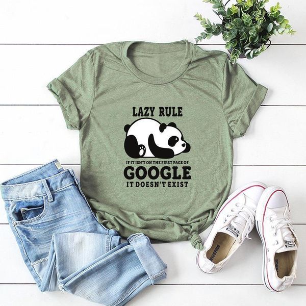 

plus size 5xl women t-shirts lazy cartoon panda tshirt summer cotton o neck short sleeve tee female casual shirts harajuku, White