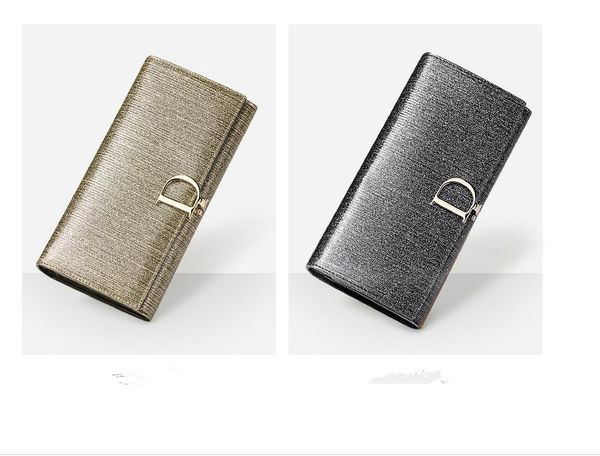 

2021 new fashion women's long large capacity multi card leather wallet@02, Red;black