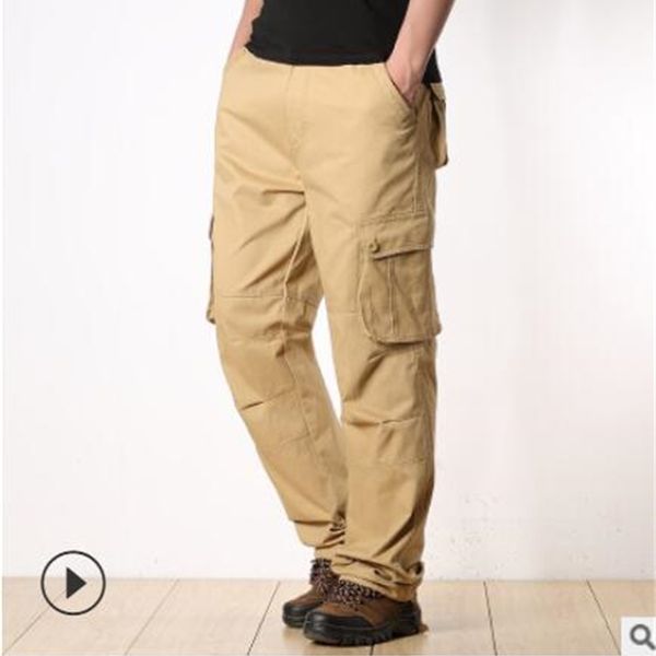 

2021 new men combat swat pants cotton many pockets stretch flexible man casual trousers plus big size 28-44 ykth, Black