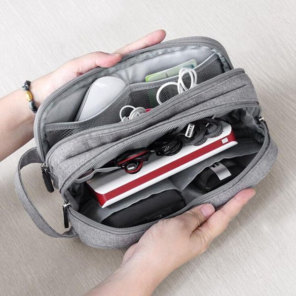 

multi-function travel business usb cable storage bag oxford zipper bag electronic storage protector digital gadget1