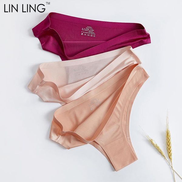 

underwear women seamless t-back ice silk panties low-rise g-string pure cotton lingerie good resilience thong breathable1, Black;pink