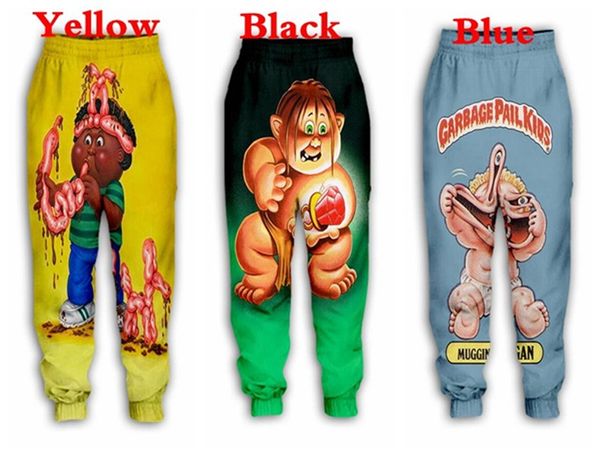 Cartoon Garbage Secchio Kid 3D Funny MenPants Stampa 3D Comodi pantaloni della tuta divertenti Cool Style Plus Size G56