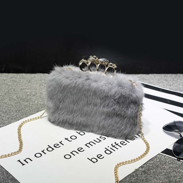 

2020 korean new single shoulder slanting chain fashion fluffy handbag women's designers hand tote leather mini women bags