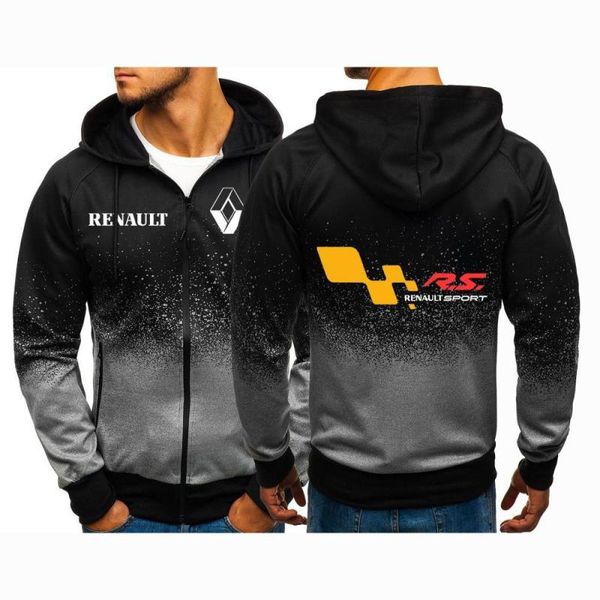 

2020 print sport r.s. coats men' renault sweatshirts hoodies zipper spring man autumn casual gradient color jackets xeieu, Black