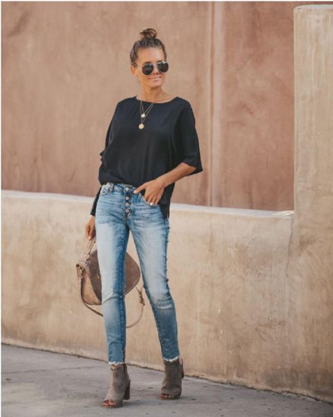 

women pants new jean slim femme slim pantalon vaquero elastico mujer washed abbigliamento donna jean femme buttoned jeans women1, Blue