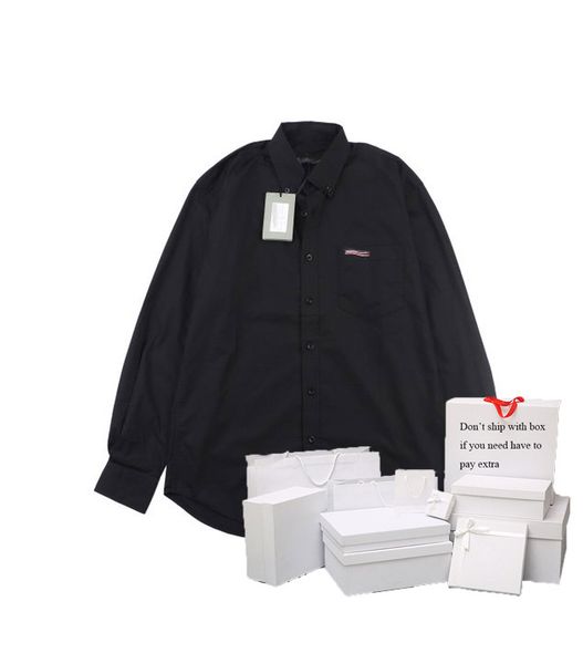 

мужские модные повседневные рубашки с длинным рукавом вышивка с вышивкой с длинным рукавом, White;black