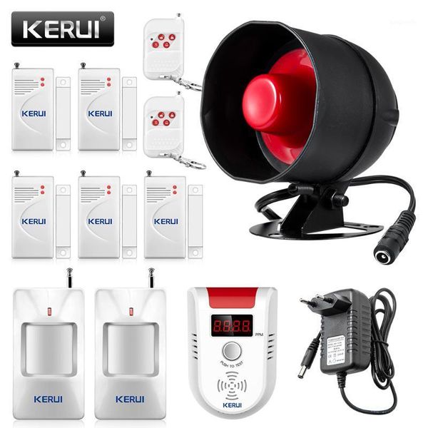 

kerui wireless burglar alarm system local siren horn security home alarm loudspeaker motion detector door sensor diy kit1