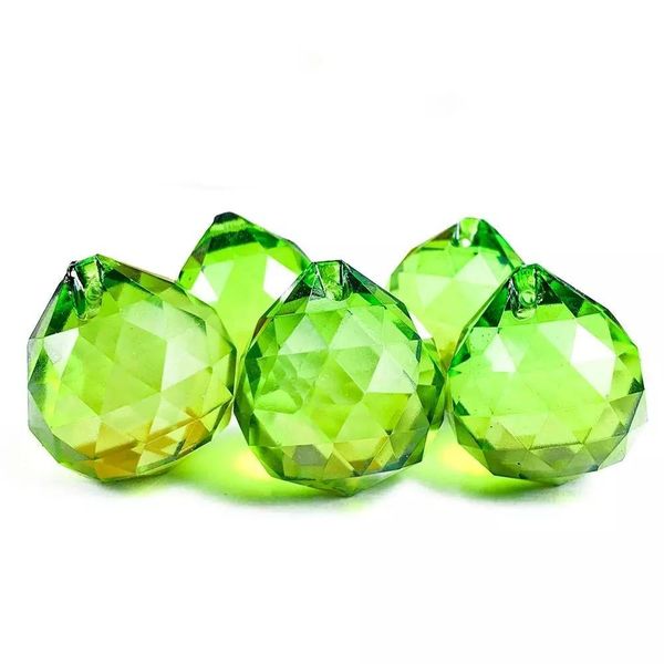 

30mm green faceted crystal ball chandelier part pendant prisms lighting ball feng shui suncatcher wedding home decor accessories h wmtidr