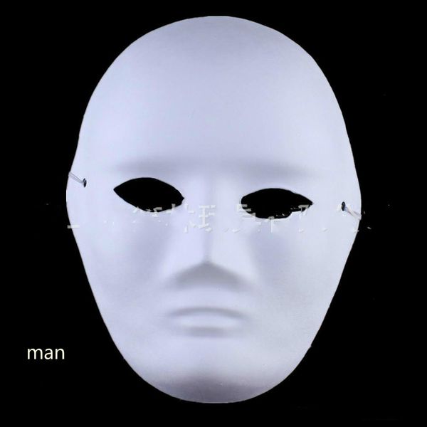 

woman &man white hand painted diy suit for halloween masquerade party cosplay blank face masks
