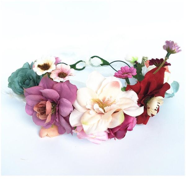 

flower headband flower crown kids floral headband garlands hair accessories bride bohemian flower wreath women beach qylxyw