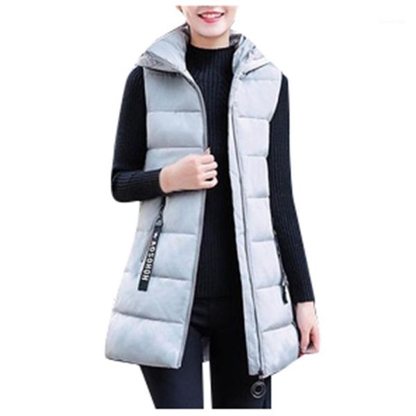 

vests women 2019 winter large size warm soft elegant lovely hooded womens waistcoats korean style zipper leisure ladies vest1, Black;white
