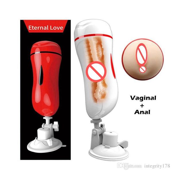 Mizzzee Vagina Anal Doppel Tunnel Masturbation Spielzeug für Männer Realistische Pussy Männliche Masturbatoren Saugnapf Sex Produkt Gute qualität
