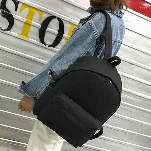 

simple canvas women backpacks portable zipper female schoolbag for teenage girls student book bag travel lapbackpack1
