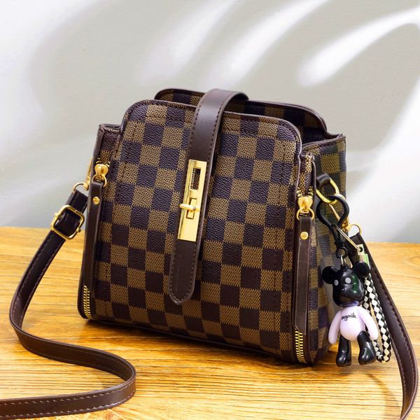 

nova com zper bolso estilo coreano na moda casual tipo quadrado bolsa de ombro feminina outono e inverno