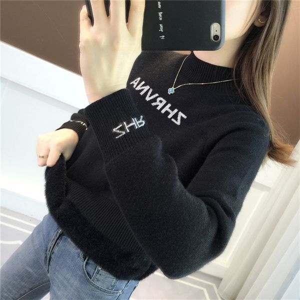 

new 2021 all woman's sweater warmth, stuffed thickened, underlay for female style in the fall and ijhw, White;black