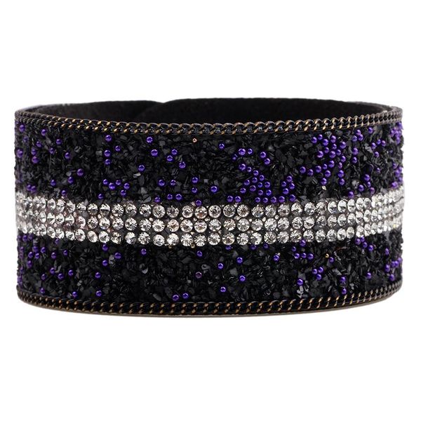 

charm bracelets charming crystal leather bracelet for women fashion trendy wide buttons bangles jewelry accessories, Golden;silver