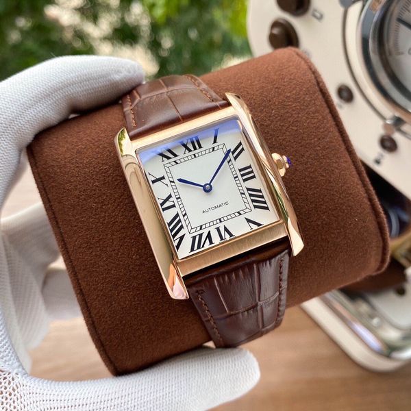 

2020 classic tank solo men watches joker leather wristwatches 316l stainless steel square mens watch d3098