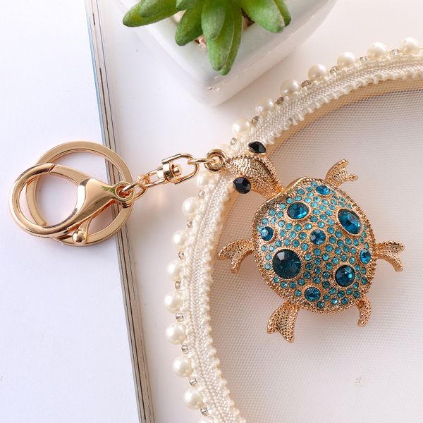 

creativity colorful micro insert metal turtle keychains car handbag key rings, Silver