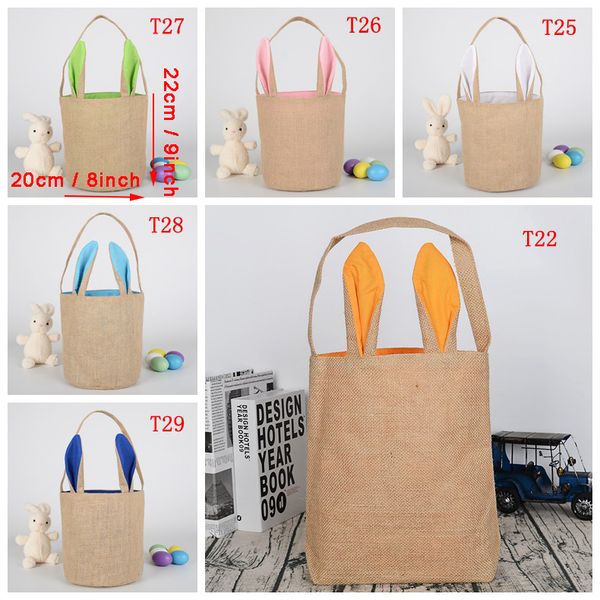 Ostern Party Kaninchen Ohr Geschenk Tasche Ostern Häschen Ohren Süßigkeiten Korb Mode Ostern Jute Tuch Tragetasche Taschen Beutel Festival Dekoration WLY BH4620