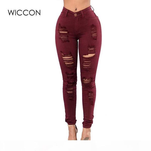 

new fashion plus size 3xl ripped jeans women skinny hole ripped denim pants female fasion casual high waist jeans, Blue