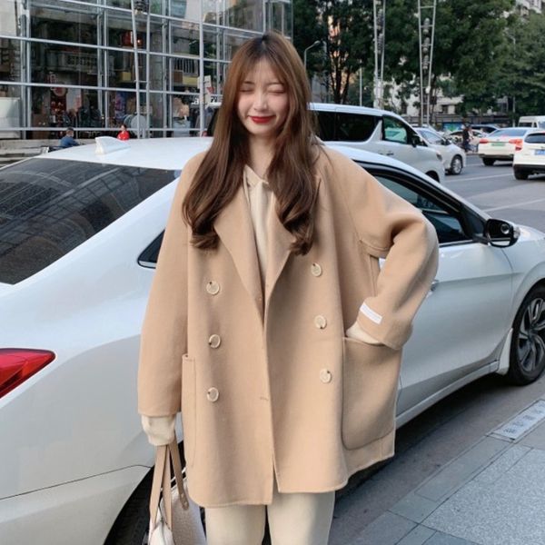 

woollen coat for women in autumn and winter, Black