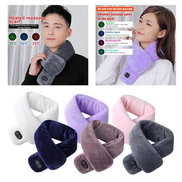 

cycling caps & masks heated thermal neck warmer scarf massage usb neckerchief soft wrap1, Black