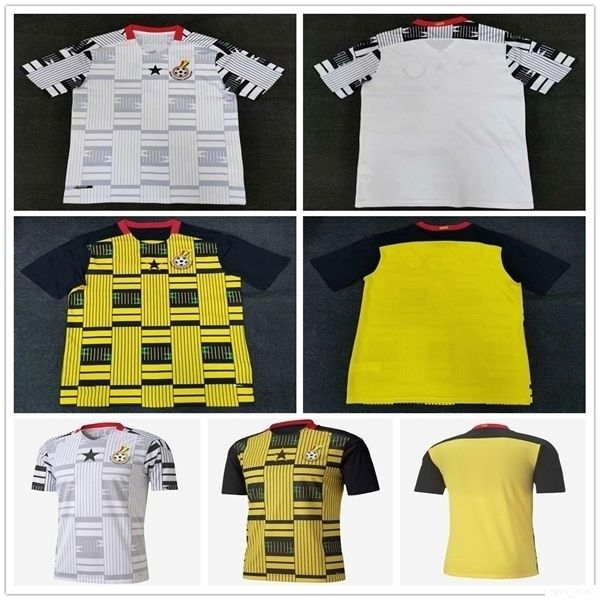 

20 21 ghana soccer jersey 2020 home away thomas schlupp kudus j.ayew caleb ekuban samuel owusu soccer shirt national team football uniform, Black;yellow