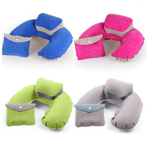 

portable air inflatable travel pillow u shape neck pillow cushion for office car airplane travel sleep cervical1