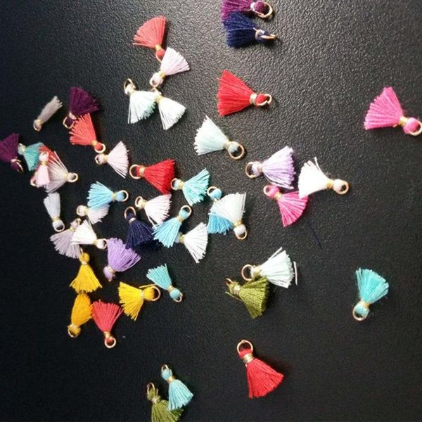 

100pc multicolor cotton mini tassel pend fringes diy jewelry making earring necklaces garments tassels lace accessory material h jllgzs
