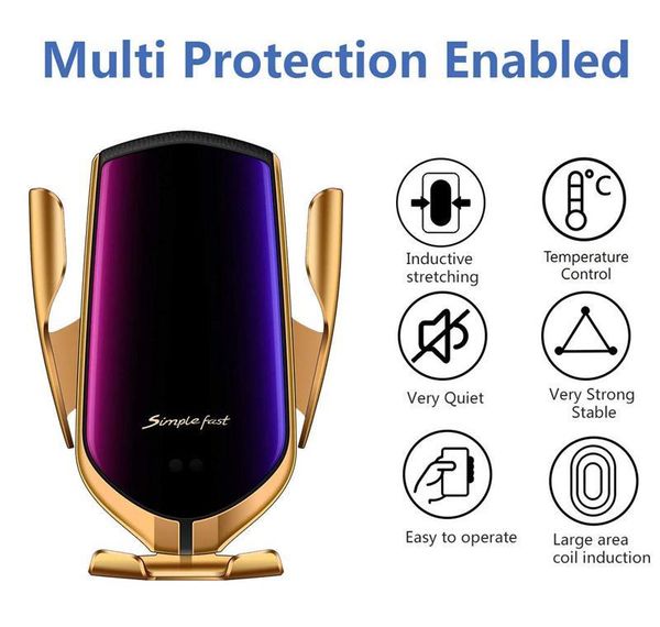 

matic clamping infrared induction qi car wireless charger stand fast charging for iphone 11 pro max x jllbge qpseller