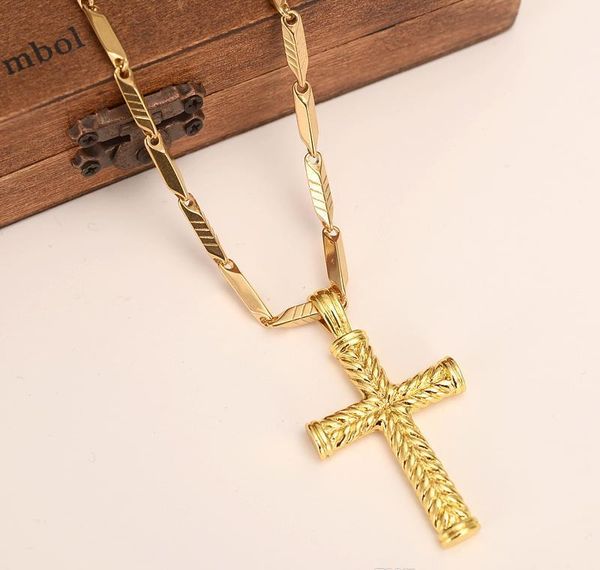 

мужские женщины крест 18 k сплошные золотые gf подвески линии подвеска ожерелье мода христианский ювелирные изделия фабрика оплочные оптовая, Silver