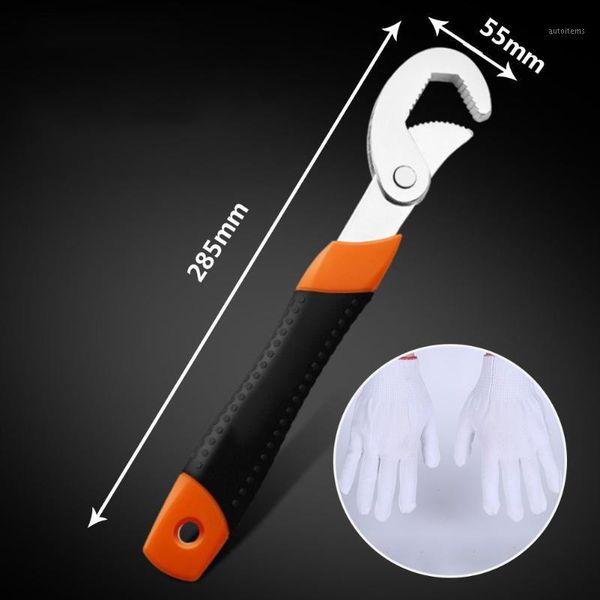 

adjustable wrench spanner universal multi-function tools 3 teeth sides with gloves portable torque ratchet spanner hand tools1