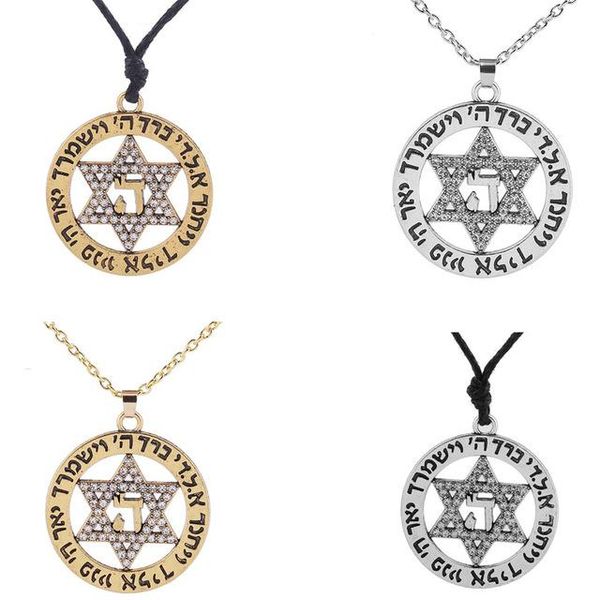 

10pcs crystal star of david tetragrammaton amulets and talismans pendant necklace fashion women gold sliver color, Silver