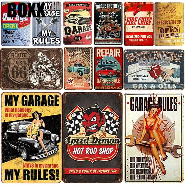 

garage plaque metal vintage tin sign pin up shabby chic decor metal signs vintage bar decoration metal poster pub for wall art decor