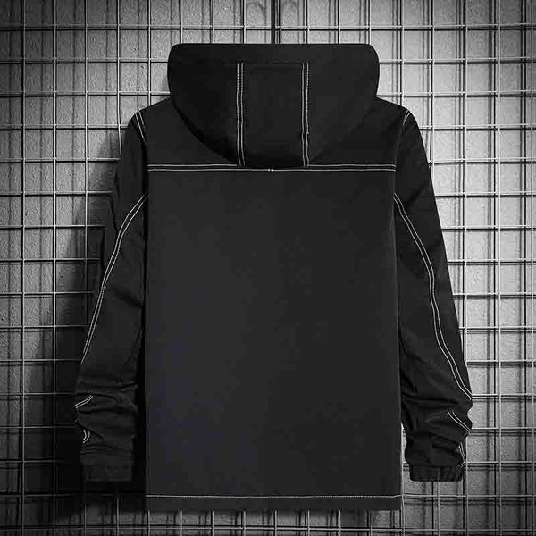 

men hooded jacket mens denim jackets fashion new mens jackets with big pockets casual windbreaker 3 colors size m-4xl, Black;brown