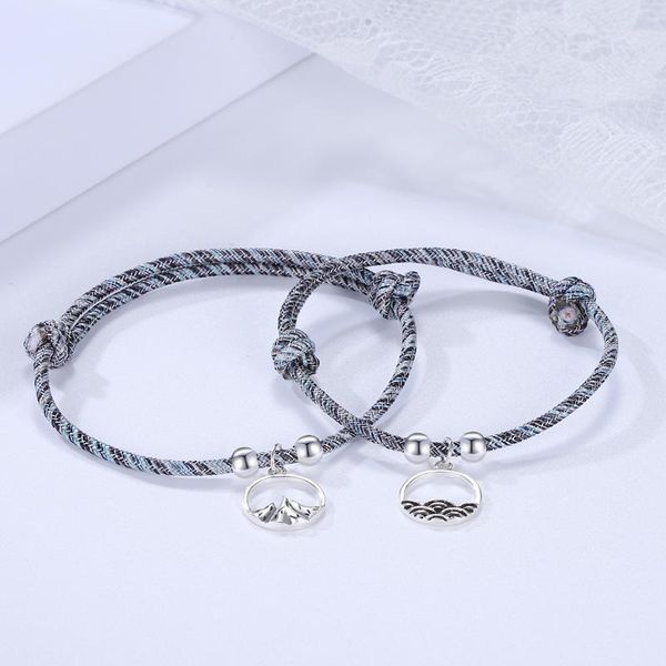 

attract couples bracelets friend bracelet men bracelet rope weaving mountain magnetic lover long distance friendship jewel, Golden;silver