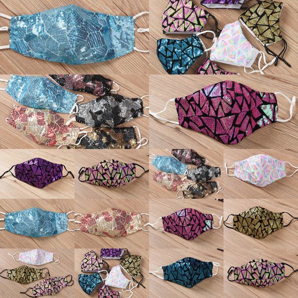 

ufizpu bling sequined masks nightclub party anti-dust pm2.5 adjustable mouth reuse face mask in stock 8 n
