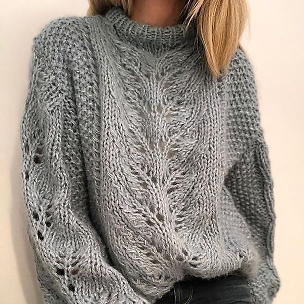 

women's sweaters fashion womens autumn turtleneck lantern sleeve pullovers mohair soarse knitted solid colors long loose sweater#g31, White;black