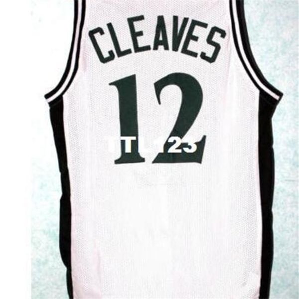 

rare121 mateen cleaves #12 michigan state high school full embroidery college jersey size s-4xl or custom any name or number college jersey, Black
