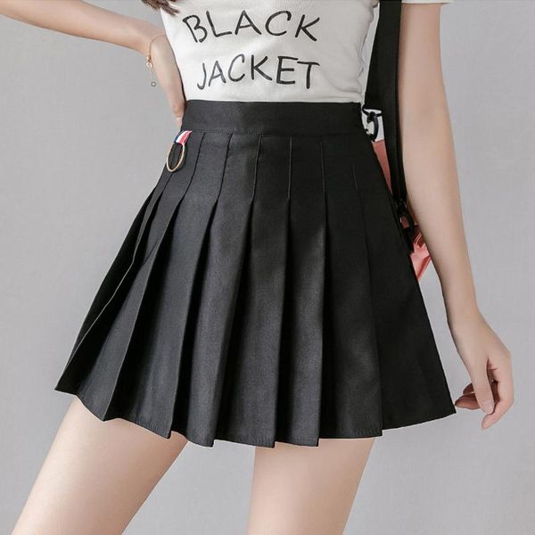 

pleated skirt summer women high waist skirt plaid skirts school cute sweet dance mini pencil womens skirts, Black