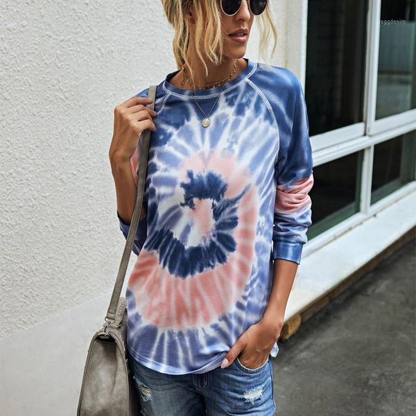

women's hoodies & sweatshirts autumn 2021 printed tie-dye sleeveless women's wear casual loose collar long sleeve stitching slim a, Black