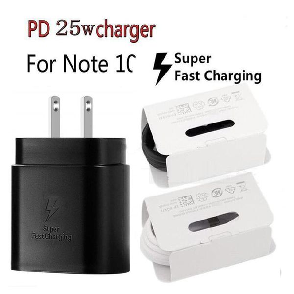 

super fast charging wall charger 25w quick charger type c usb c cable power adapter for samsung s10 note 10 20